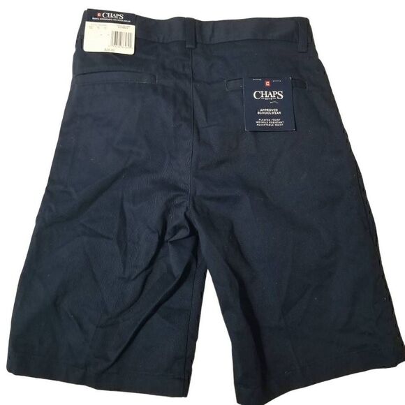 CHAPS NEW APPROVED SCHOOLPLEAT FRONT WRINKLE RESISTANT ADJUSTABLE WAIST SHORTS - Picture 2 of 6